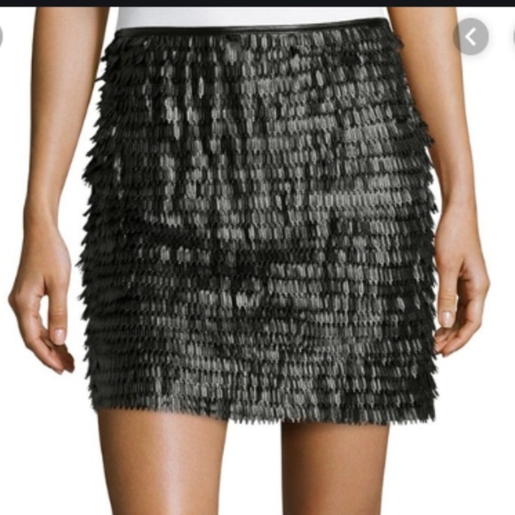 Max Studio Dresses & Skirts - Fringed faux leather skirt - size S
